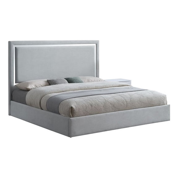 Best Master Furniture Denver Upholstered Bed Frame (Eastern King/Gray Cloud)