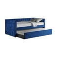 thumbnail image 1 of Best Master Furniture Nikora 86" Tufted Fabric Daybed with Trundle in Blue, 1 of 5