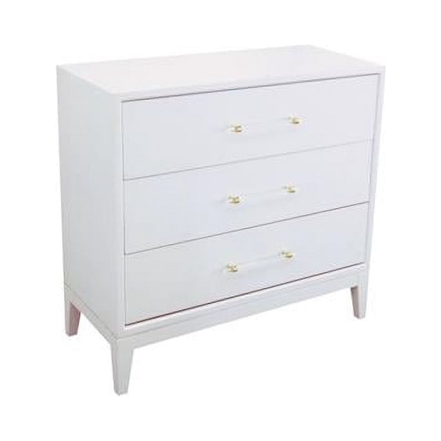 Best Master Furniture Orbis 36" Modern Wood Hall Chest in White Lacquer