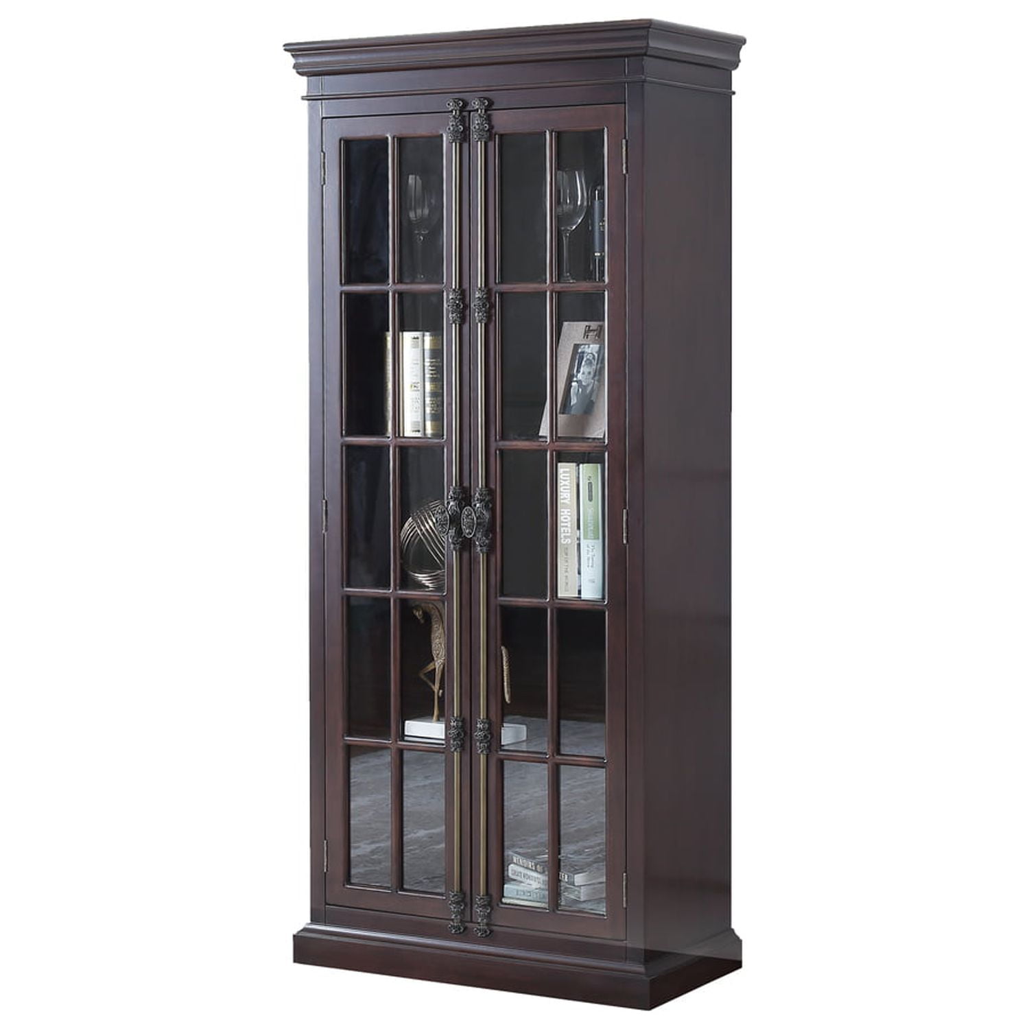 Dark cherry deals curio cabinets