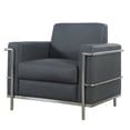 thumbnail image 1 of Best Master Furniture Sherry 36" Modern Faux Leather Accent Chair in Dark Gray, 1 of 2