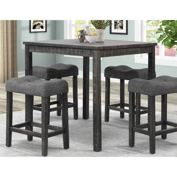 Best Master Furniture Square 36 x 36 Counter Height Rustic Table Black