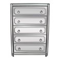 thumbnail image 1 of Best Master Furniture Mya Silver Mirrored 5-Drawer Chest With Ring Handles, 1 of 3
