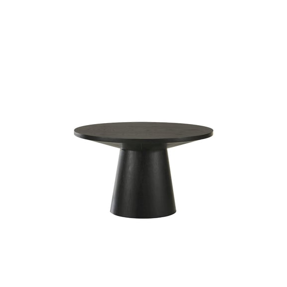 Best Master Furniture Terra Transitional Round Coffee Table with Pedestal Base, Ebony Black