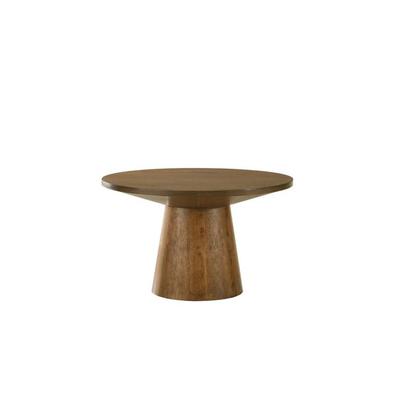 Best Master Furniture Terra Transitional Round Coffee Table with Pedestal Base, Walnut