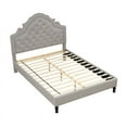 thumbnail image 1 of Best Master Furniture Theresa Linen Fabric King Bed with Nailhead Trim in Gray, 1 of 5