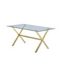 thumbnail image 1 of Best Master Furniture Timber 63" Rectangular Metal Dining Table in Gold, 1 of 1