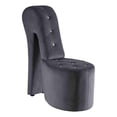 thumbnail image 1 of Best Master Furniture Tristram 19" Velvet High Heel Shoe Chair in Gray, 1 of 2