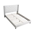 thumbnail image 1 of Best Master Furniture Valentina Linen Fabric Wingback Platform Full Bed in Beige, 1 of 5