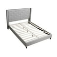 thumbnail image 1 of Best Master Furniture Valentina Linen Fabric Wingback Platform Full Bed in Gray, 1 of 2