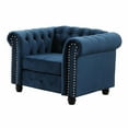 thumbnail image 1 of Best Master Furniture Venice 18" Tufted Velvet Upholstered Accent Chair in Blue, 1 of 4
