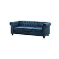 thumbnail image 1 of Best Master Furniture Venice 82" Tufted Velvet Upholstered Sofa in Blue, 1 of 3