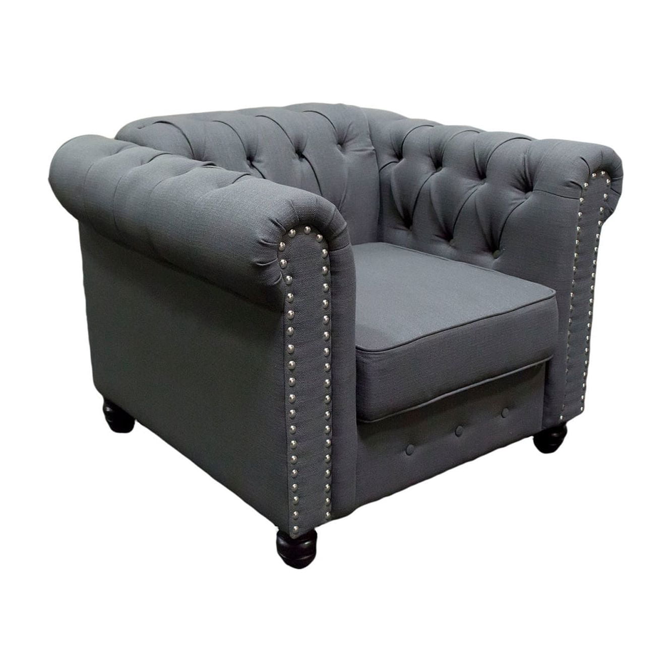 Best Master Furniture Venice Upholstered Chair Klein Charcoal