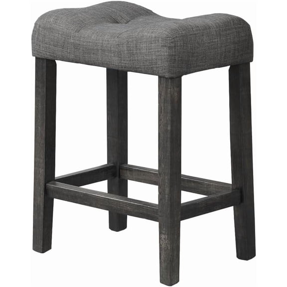 Best Master Furniture Vitaliya Transitional 24" Counter Stool Set of 2, Black Charcoal