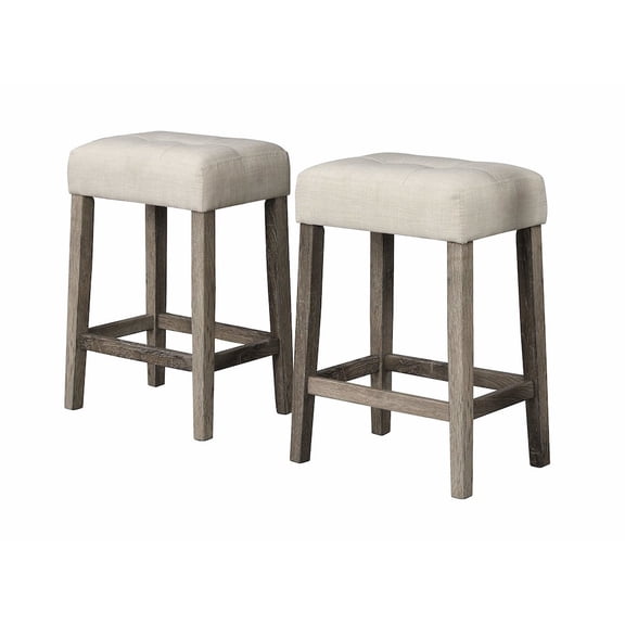 Best Master Furniture Yosef 24" Wood Counter Stool in Charcoal (Set of 2)