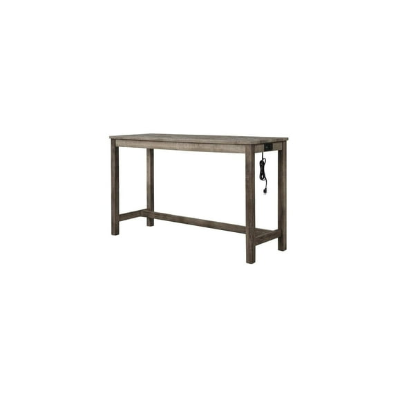 Best Master Furniture Yosef Rectangular Transitional Wood Bar Table in Charcoal