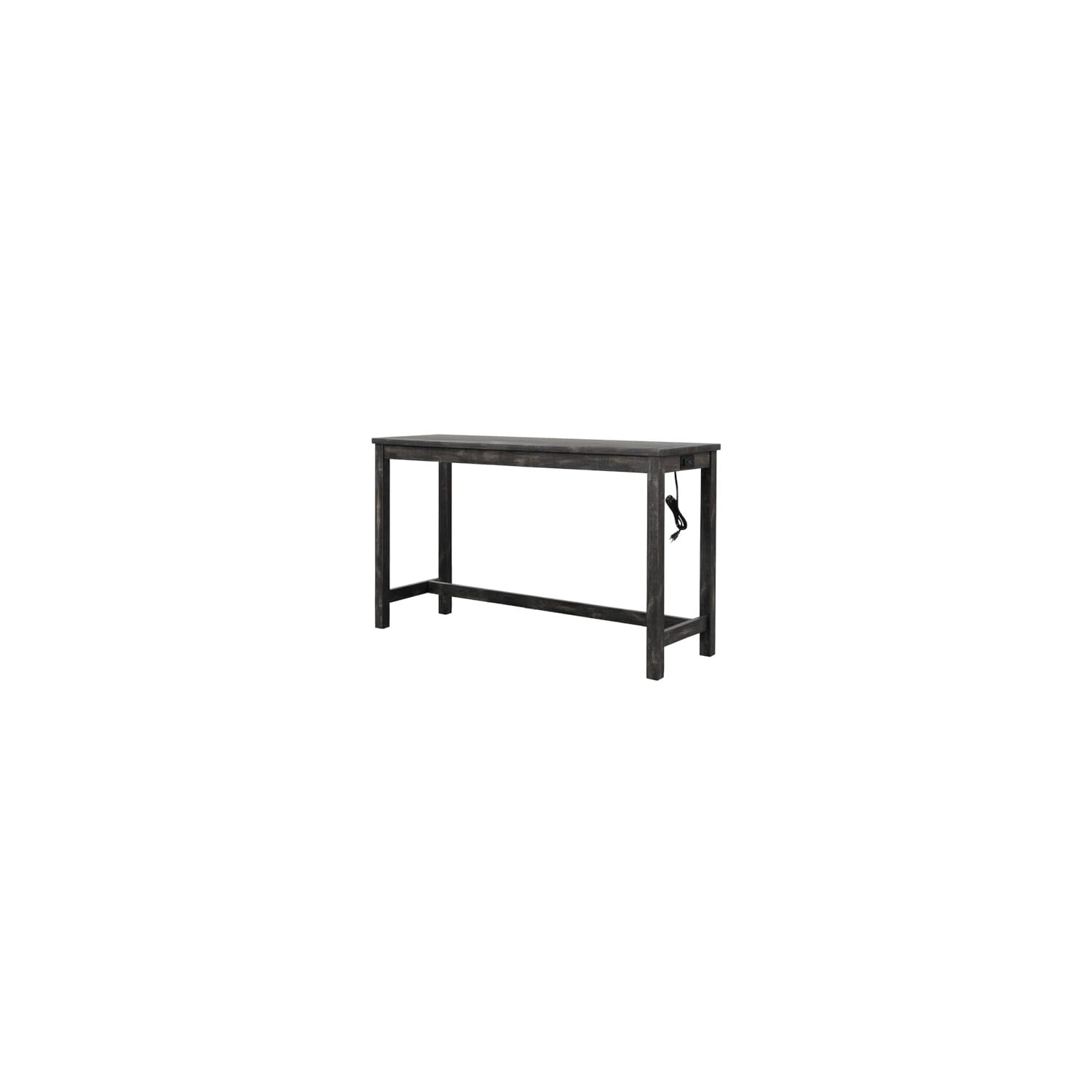 Yosef Black Charcoal Rectangular Wood Counter Height Bar Table