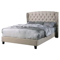 Best Master Furniture Yvette Beige Tufted Upholstered Platform Bed, Queen