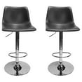 thumbnail image 1 of Best Master Jimmy Dean Faux Leather Adjustable Swivel Bar Stool Gray (Set of 2), 1 of 5