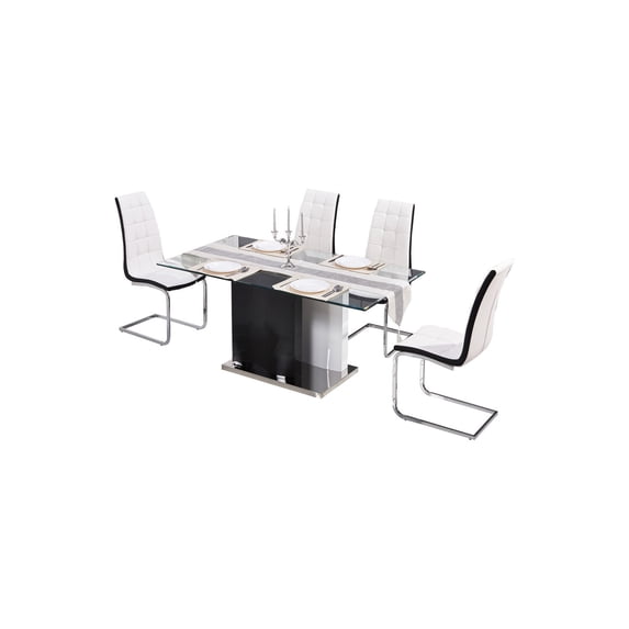 Best Master Furniture Marilyn Rectangular Dining 5-Piece Set, White