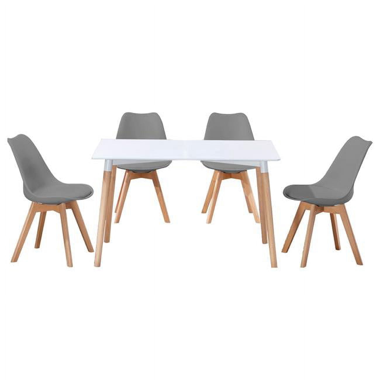 Best Master Mirage Modern 5-Piece Solid Wood Dining Set in Gray ...