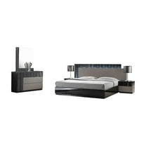 Best Master Romania 5-Piece Engineered Wood Queen Bedroom Set - Black/ Zebra