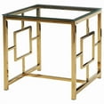 thumbnail image 1 of Best Master Stainless Steel and Glass End Table in Clear/Gold Base, 1 of 2