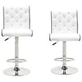 thumbnail image 1 of Best Master Swivel Bar Stool with Crystal and Tufted Look in White (Set of 2), 1 of 4