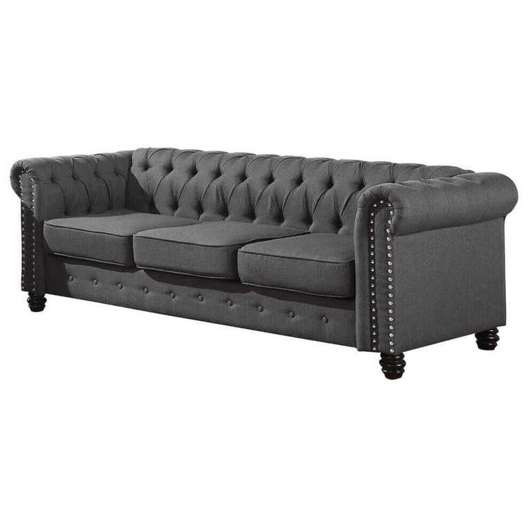 Best Master Furniture Venice Upholstered Living Room Sofa, Klein Charcoal