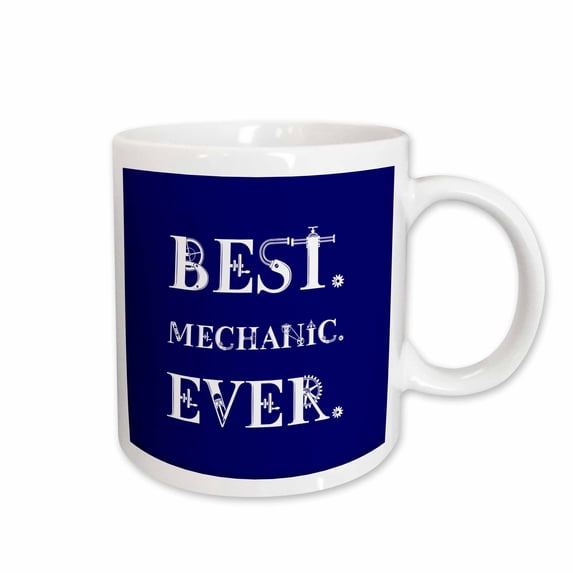 3drose, Best. Mechanic. Ever. Decorative Text on Background Blue, 15oz Mug
