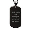 thumbnail image 1 of Best Mechanic Gifts, Highly skilled and intelligent, Appreciation Birthday Black Dog Tag for Mechanic, Men, Women, Friends, Coworkers, 1 of 1