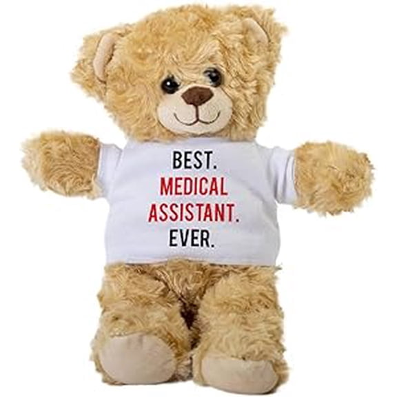 Best Medical Assistant Ever Teddy Bear, Gift Stuffed Animal, Plush Teddy Bear with Tee, Welcoming Baby Gift, Gift for Her, Gift for Newborn, Cute Birthday Christmas Basket Gift Idea
