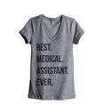 thumbnail image 1 of Best Medical Assistant Ever Women's Fashion Relaxed V-Neck T-Shirt Tee Heather Grey Small, 1 of 3