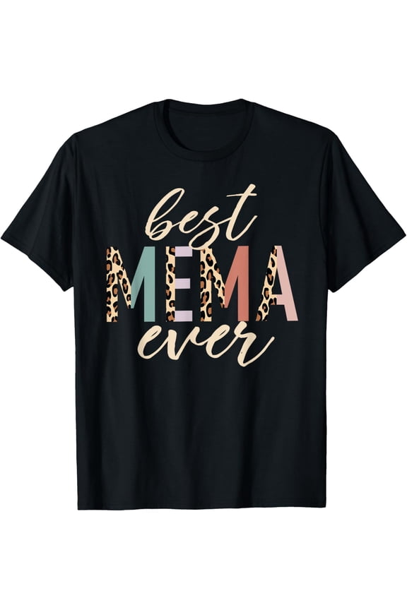 Best Mema Ever Gifts Leopard Print Mothers Day T-Shirt