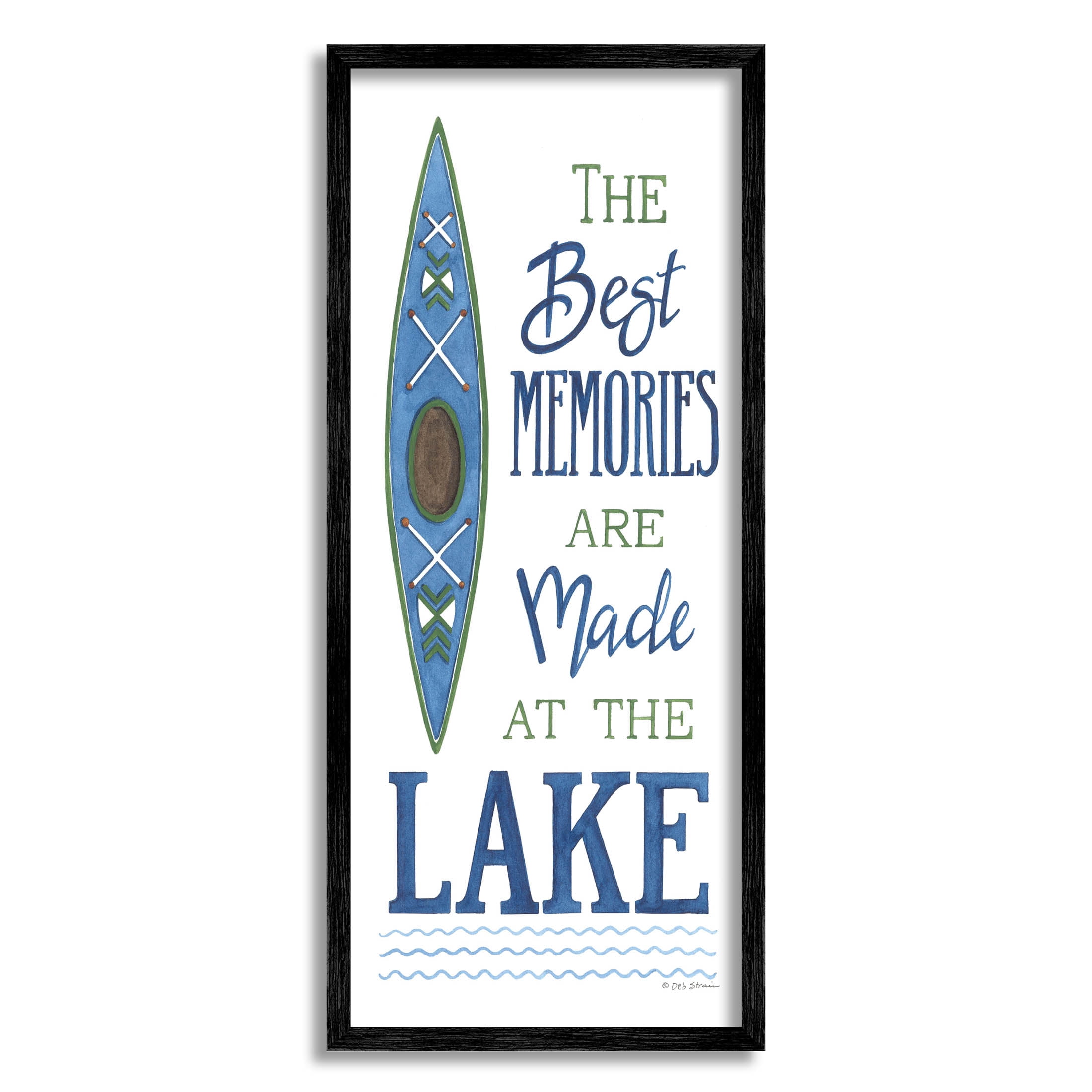 Best Memories Made At Lake Phrase Inspirational Graphic Art Black Framed Art Print Wall Art