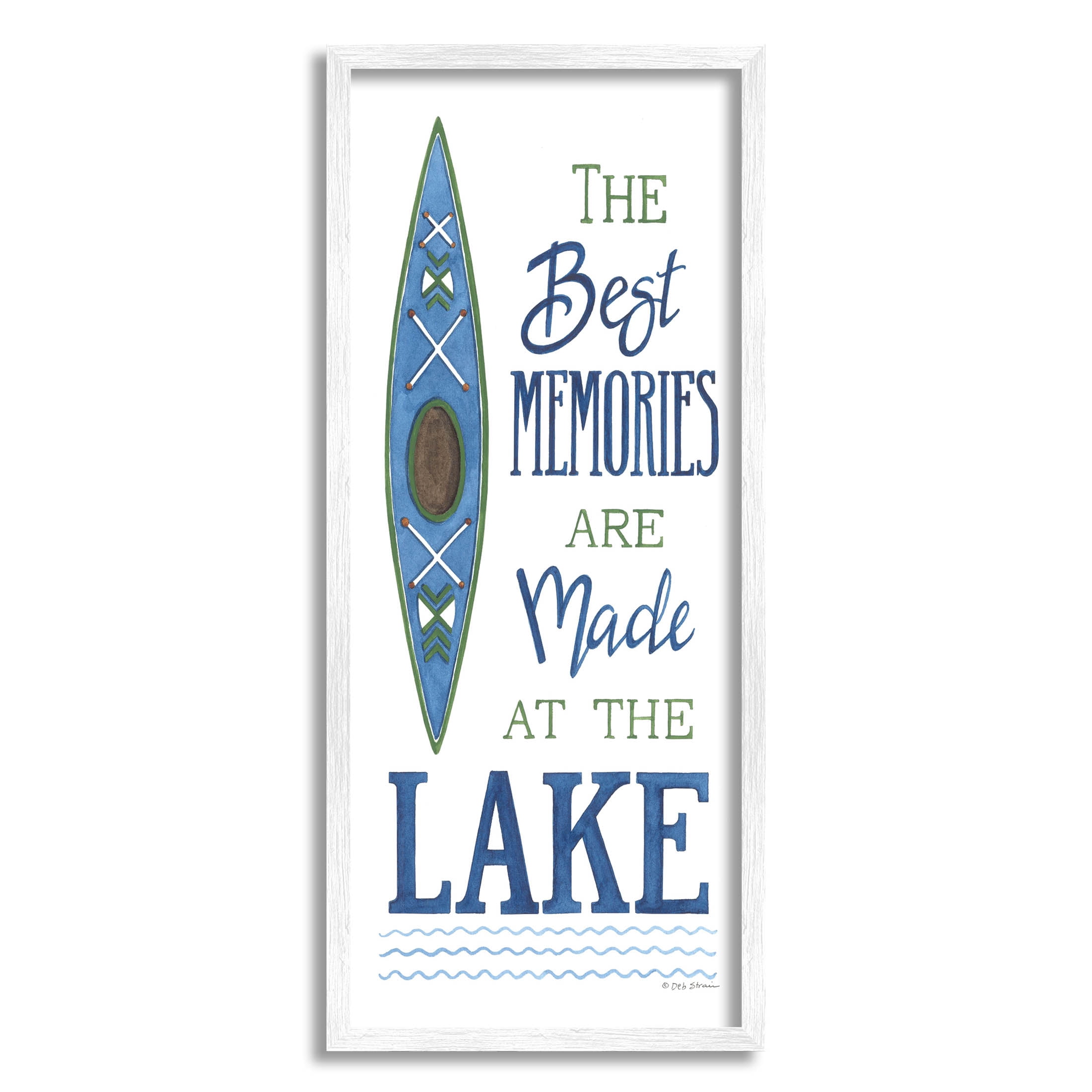 Best Memories Made At Lake Phrase Inspirational Graphic Art White Framed Art Print Wall Art