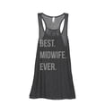 thumbnail image 1 of Best Midwife Ever Women's Fashion Sleeveless Flowy Racerback Workout Yoga Tank Top Charcoal Grey Small, 1 of 3