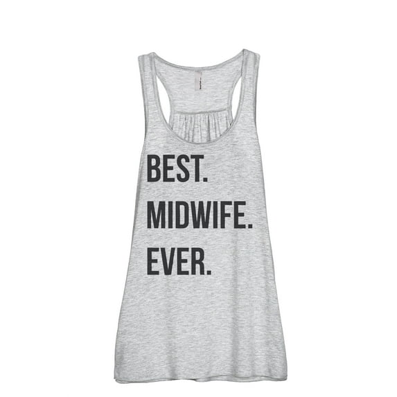 Best Midwife Ever Women's Fashion Sleeveless Flowy Racerback Workout Yoga Tank Top Sport Grey Large