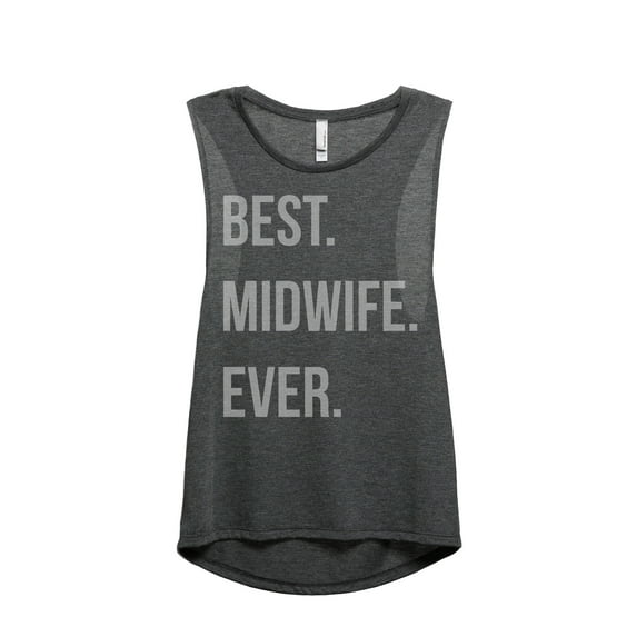 Best Midwife Ever Women's Fashion Sleeveless Muscle Workout Yoga Tank Top Charcoal Grey Medium