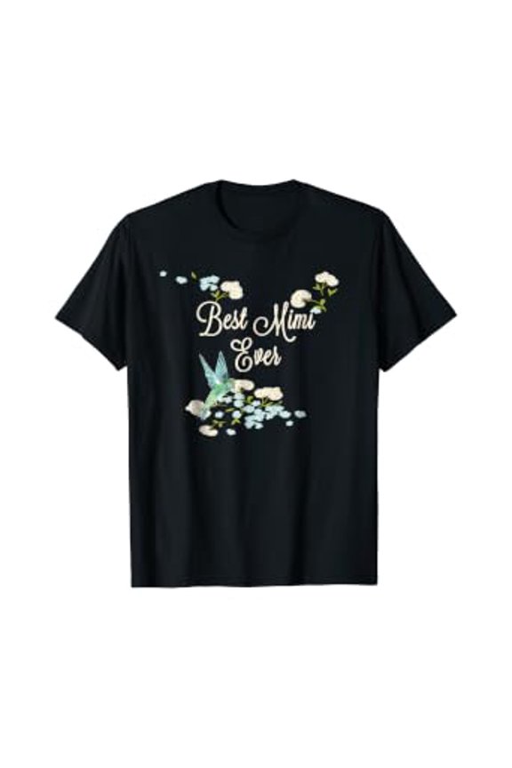 Best Mimi Ever Hummingbird Floral Mother' Day T-Shirt, Unisex T-Shirt