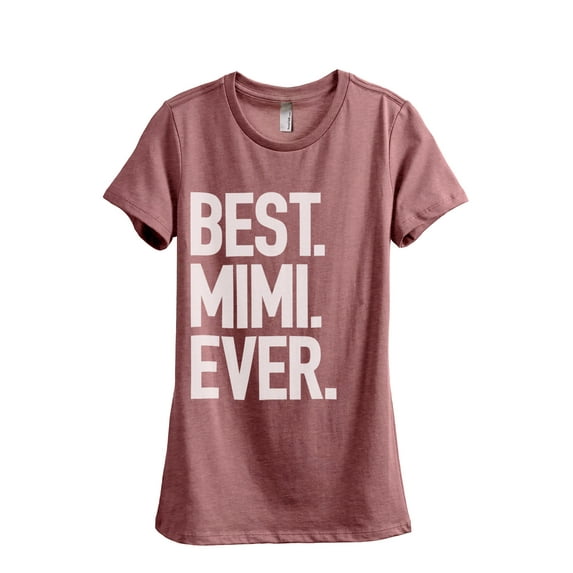Best Mimi Ever Women's Fashion Relaxed T-Shirt Tee Heather Rouge 2X-Large