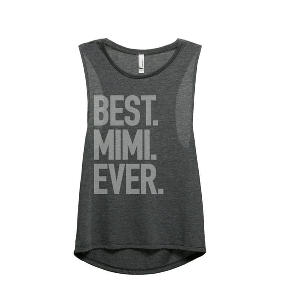 Best Mimi Ever Women's Fashion Sleeveless Muscle Workout Yoga Tank Top Charcoal Grey Large