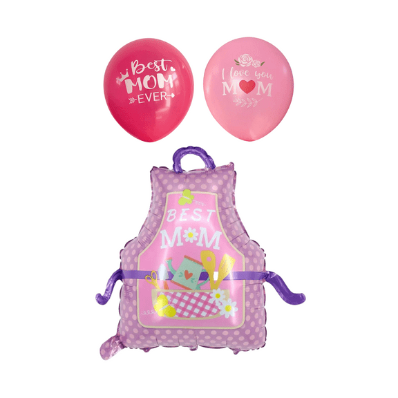 Best Mom Apron Shape Foil Balloon Mother's Day Balloons and Celebration Party Supplies