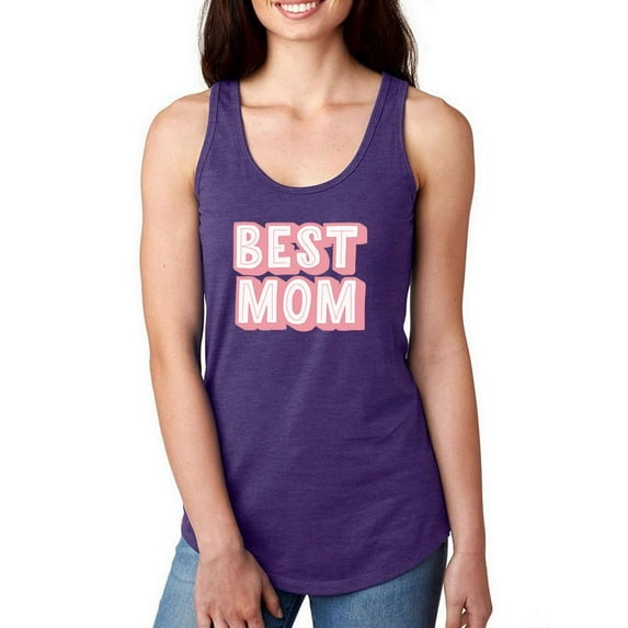 Best Mom Big Letters Racerback Tank Women -Image by Shutterstock, Female Large