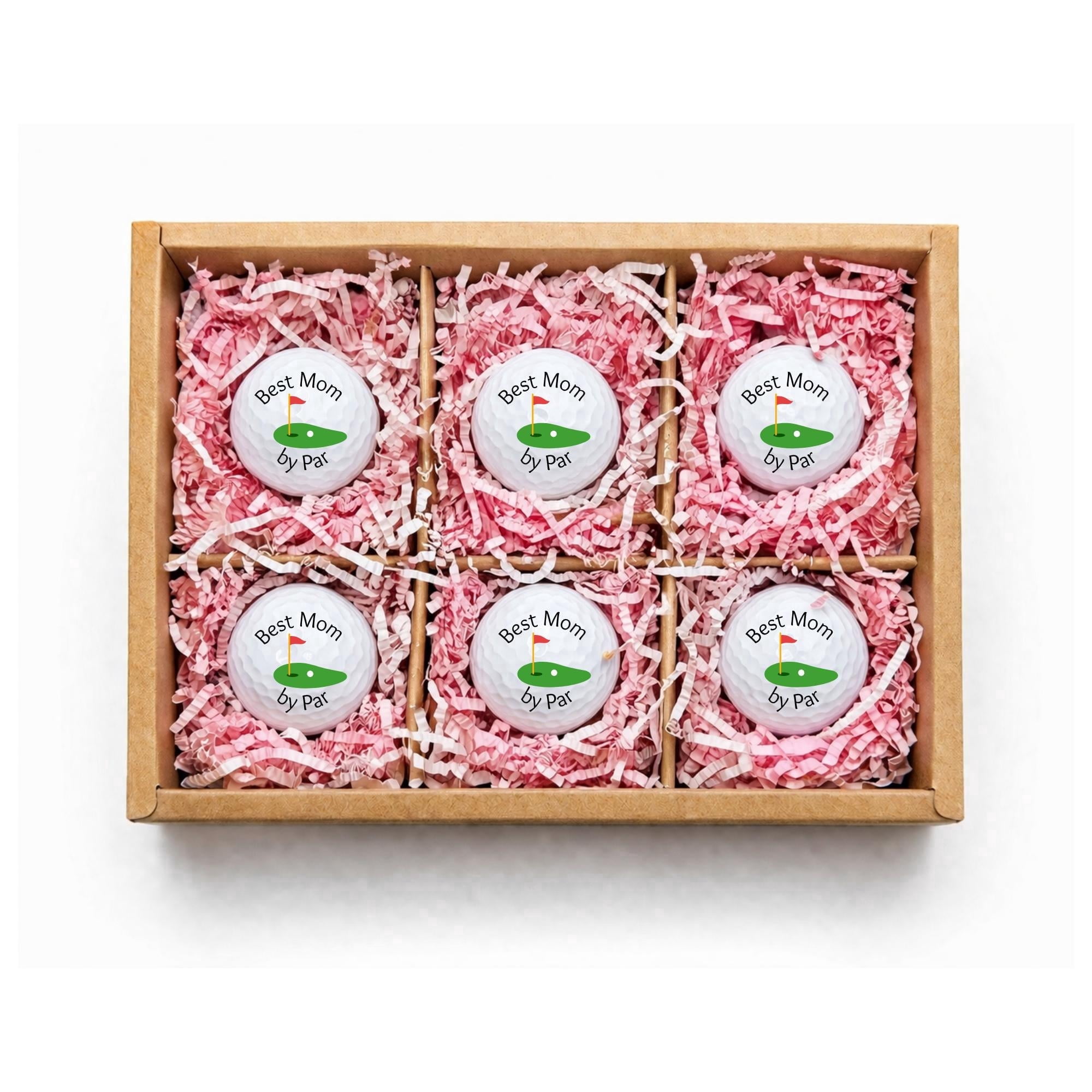Mother’s Day Golf Gift Set for Mom – Best Mom By Par – 6 Pack Funny Golf Balls Gift Box, Best Mom Golf Balls, Unique Golf Gifts for Women
