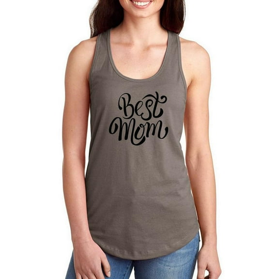 Best Mom Cute Calligraphy Racerback Tank Women -Image by Shutterstock, Female XX-Large