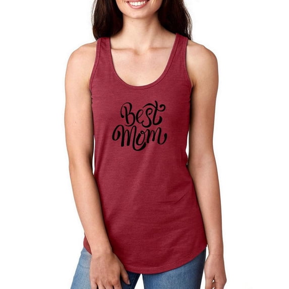 Best Mom Cute Calligraphy Racerback Tank Women -Image by Shutterstock, Female x-Large