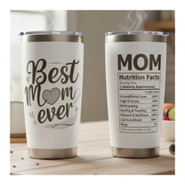 Best Mom Ever 20oz Tumbler Gift Set with Lid, Straws, and Gift Box, White