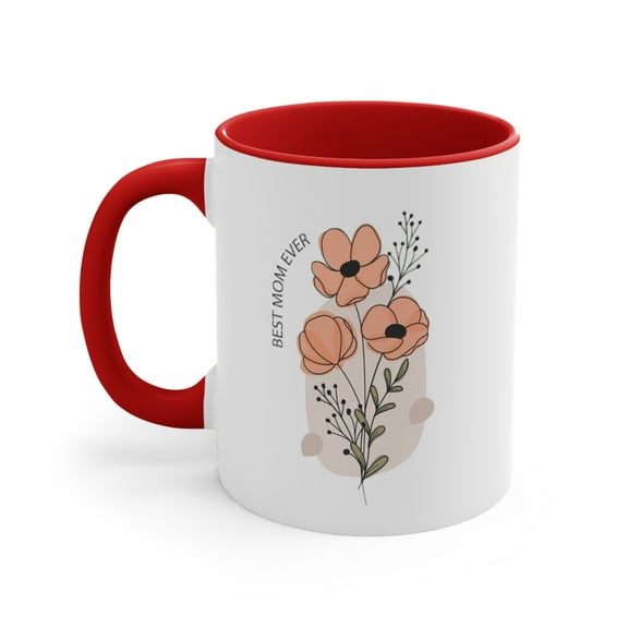 Best Mom Ever Accent Coffee Mug, 11oz - Cute Gift for Mothers Day
