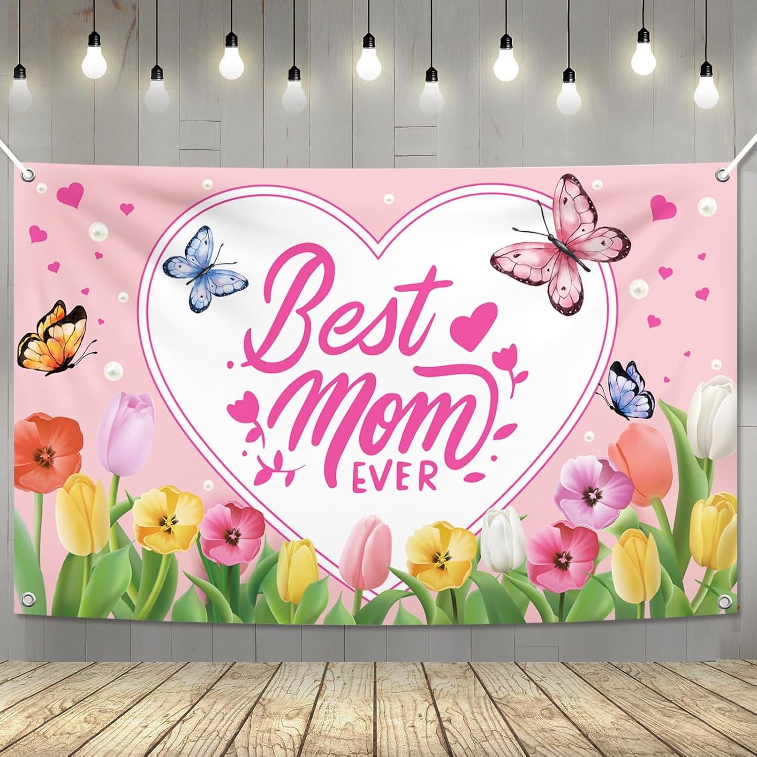 Best Mom Ever Banner,Happy Mothers Day Banner for Mothers Day